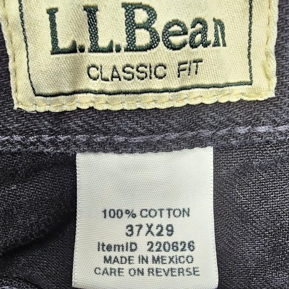 LL Bean Mens Classic Fit Black Denim Jeans 37x29 Straight Leg 100% Cotton 220626 - Picture 3 of 12